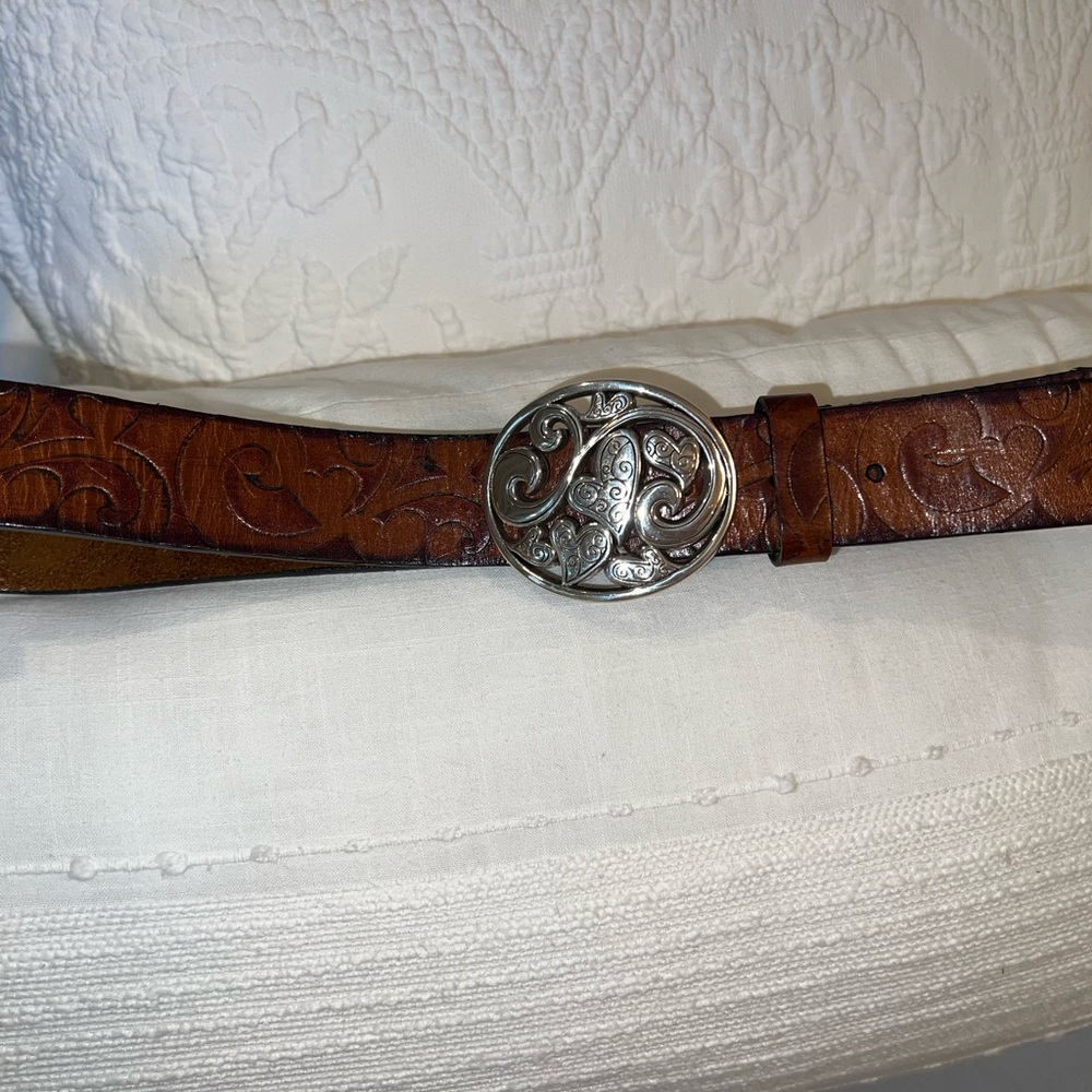 Brighton Love Carnival Leather Belt w/Heart Buckle Sz 36 - Picture 6 of 7